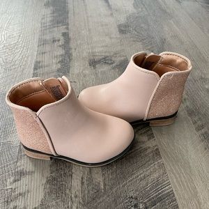 Blush pink toddler booties